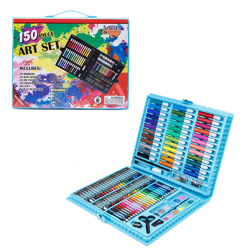 Product image KAHASIL - Pensil Warna Crayon Krayon Kerayon Set 150 Pcs Lengkap Alat Melukis Menggambar Mewarnai 150PCS BIRU